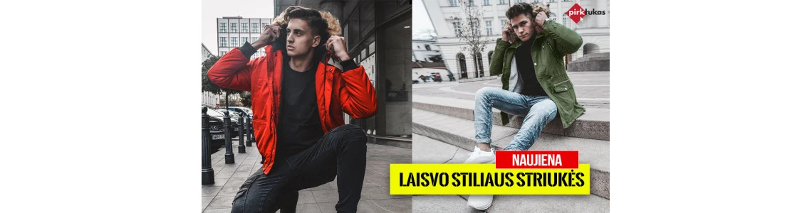 Vyriškos plačios - laisvo stiliaus striukės