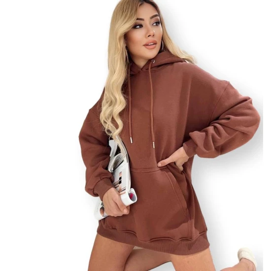 Moteriška tamsiai ruda tunika su gobtuvu Narol PK4017