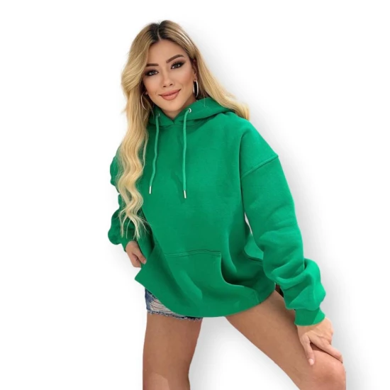 Moteriška tamsiai žalia tunika su gobtuvu Narol PK4017