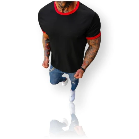 Vyriški juodi marškinėliai Manter Vienspalviai marškinėliai