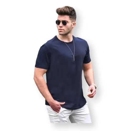Vyriški tamsiai mėlynos spalvos marškinėliai Lucus PK4951 Premium