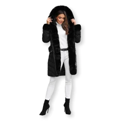 Striukė juoda su kailiu Dorter