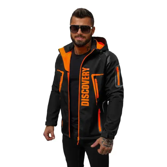 SoftShell striukė vyrams juoda su oranžinėmis detalėmis Cover JS/HH025/1AZ