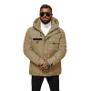 Męska brązowa kurtka z kapturem Winter JS/31M5018