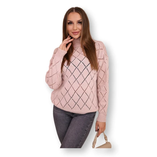 Moteriškas rožinis megztinis Rombas 18764