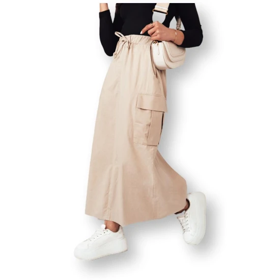 Ilgas smėlio spalvos sijonas Mersal CY0446