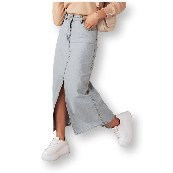 Ilgas džinsinis melsvas sijonas Virton CY0441