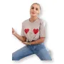 Женская футболка песочного цвета TwoHearts