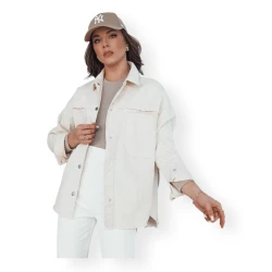 Moteriškas džinsinis rusvas švarkas Damira