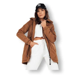 Moteriškas rudas parka švarkas Henis