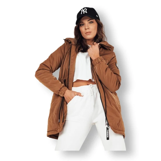 Moteriškas rudas parka švarkas Henis TY4105