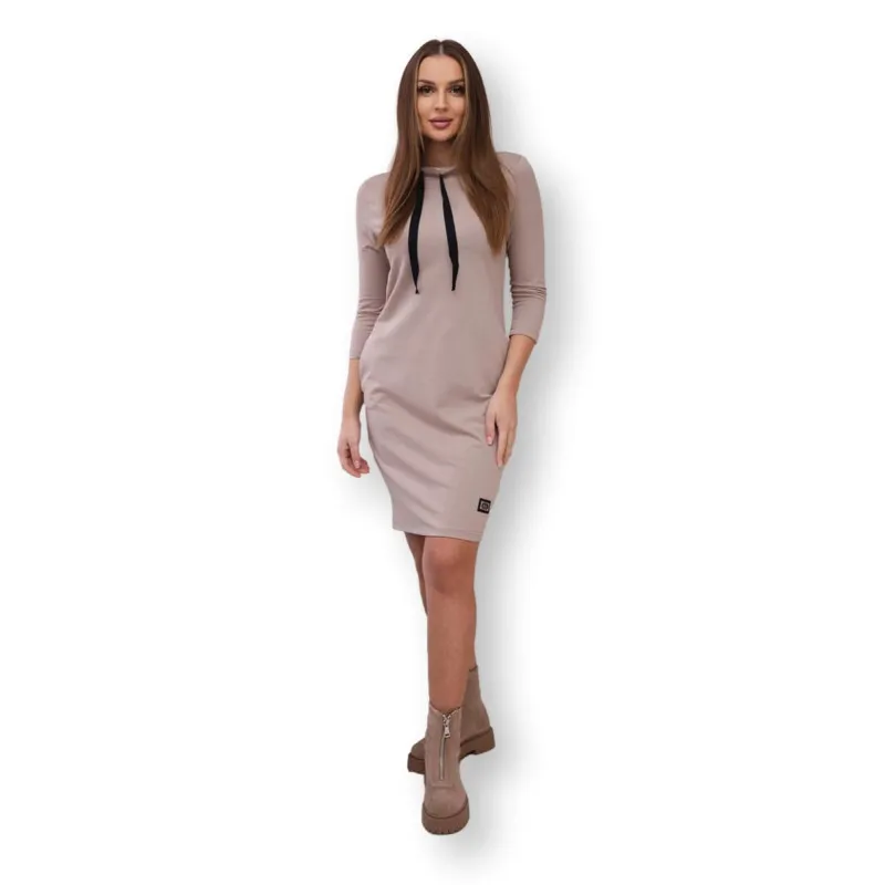 Women's dark beige dress Mimoli 26959