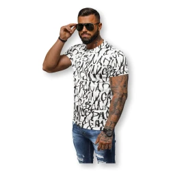 Vyriški balti marškinėliai su spauda Gork