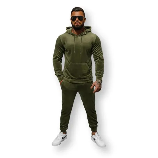 Meeste khaki veluurne komplekt Rolos Meeste ülikonnad Premium