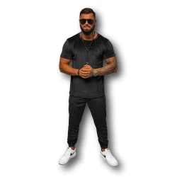 Vyriškas juodas veliūrinis komplektas Sinor