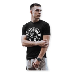Juodi vyriški marškinėliai su spauda Blackgold