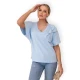 Moteriški šviesiai mėlyni marškinėliai Korin 28873