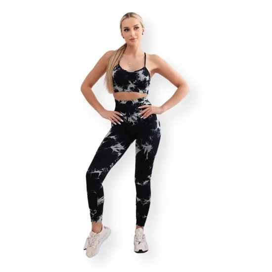Czarny zestaw fitness dla kobiet 29316