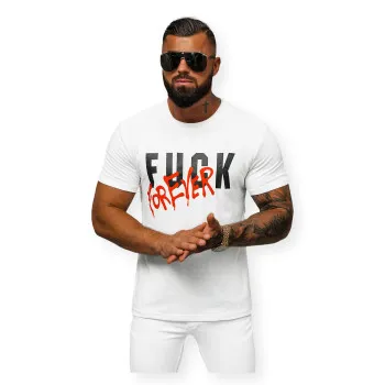 Biały t-shirt męski Forever