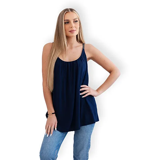 Women's dark blue blouse Siluet 29384
