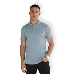Vyriški šviesiai mėlyni polo marškinėliai Metrol