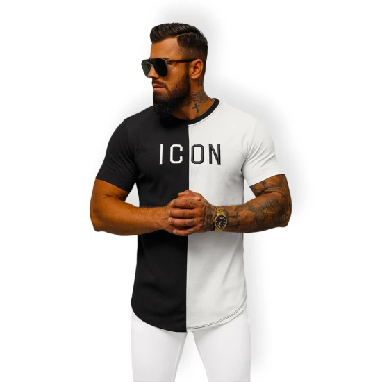 Vyriški juodai-balti marškinėliai Icon O/7776T