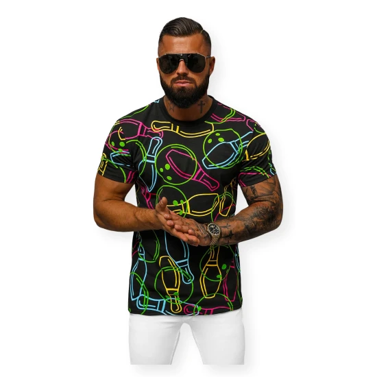 Vyriški juodi marškinėliai su spauda Goal O/T1272/3