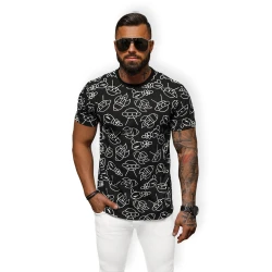 Vyriški juodi marškinėliai Space