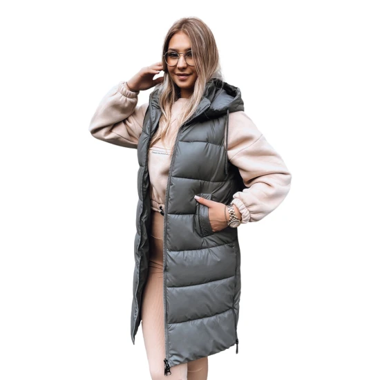 Ilga pilka liemenė su gobtuvu Far TY3832