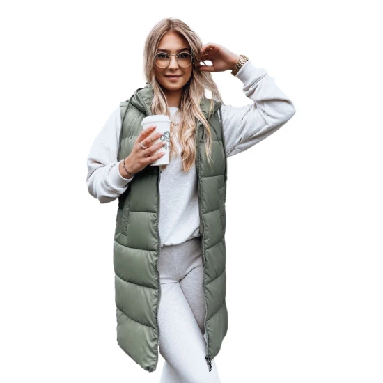 Ilga žalia liemenė su gobtuvu Far TY3833