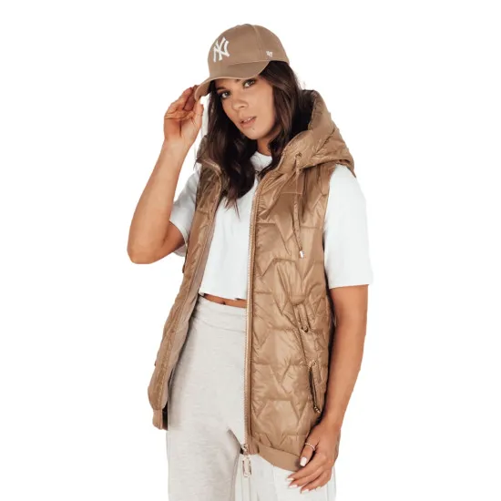 Women's brown hooded vest Kolin TY4115