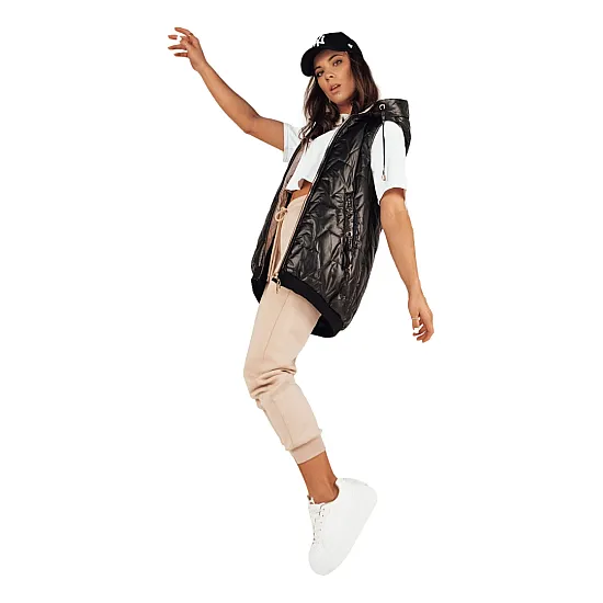 Women's black hooded vest Kolin TY4116