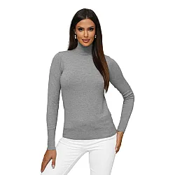 Women's grey high neck jumper Stelin