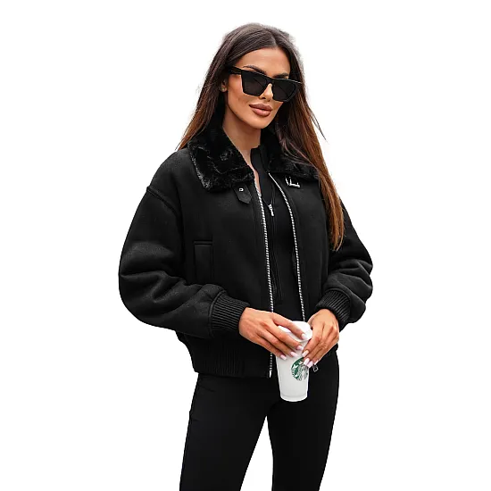 Black jacket with black fur Edit O/81326