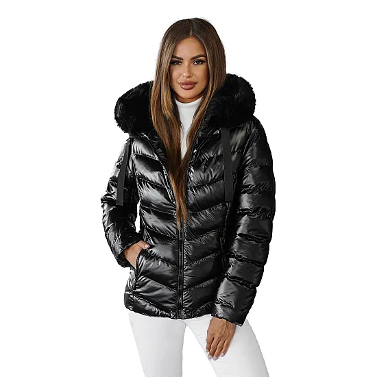 Black glossy jacket for women Alexa JS/5M3138/392AZ