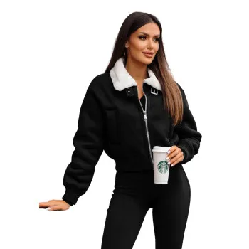 Black jacket with white calico Edit