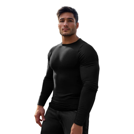 Vyriški juodos spalvos marškinėliai ilgomis rankovėmis Jamat JS/2088