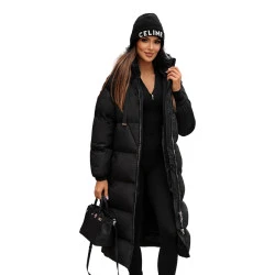 Moteriškas juodos spalvos paltas Izabel