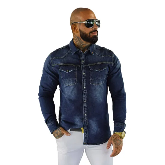 Men's denim shirt in blue O/51412