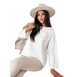 Women's white oversize jumper Justi