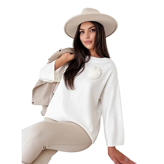Women's white oversize jumper Justi MY2006