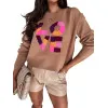 Women's brown oversize jumper Love MY1983