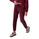 Moteriškos velvetinės bordo spalvos laisvalaikio kelnės Velvi UY2287