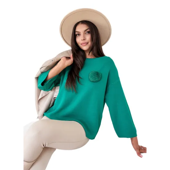 Damski zielony sweter oversize Justi MY2008