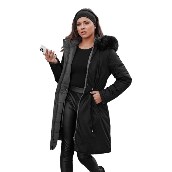 Juoda moteriška dvipusė striukė Adnel TY4587