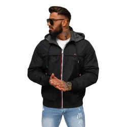 Juoda striukė su gobtuvu Kemir