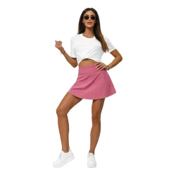 Moteriškas rožinės spalvos sijonas- šortai Melani
