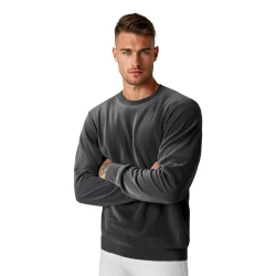 Vyriškas velūrinis tamsiai pilkos spalvos džemperis Drain