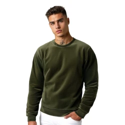 Vyriškas velūrinis žalios spalvos džemperis Drain