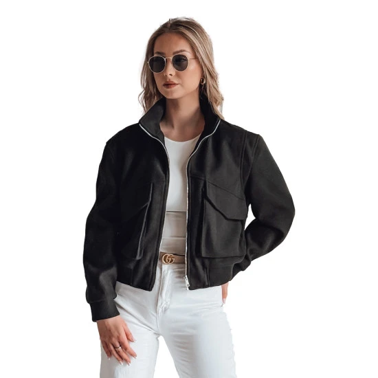 Juoda moteriška oversize bomber striukė Milina TY4791